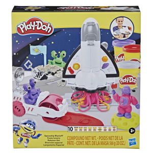 Play-Doh Raketen-Set mit Mondfahrzeug, 8 Weltraum-Accessoires und 10 Farben