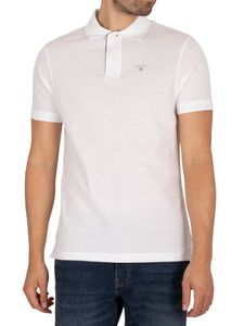 Barbour Tartan Pique Poloshirt, Weiß 4XL