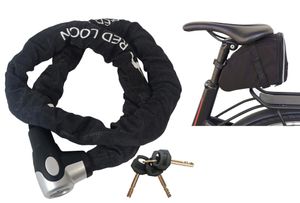 Fahrradschloß eBike Kettenschloß 150cm Radschloß Red Loon Motorrad Roller + Satteltasche