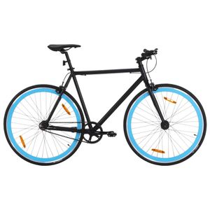 Design Fahrrad mit Festem Gang Schwarz und Blau 700c 59 cm, Hollandräder 2024 Neu
