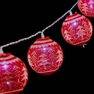 LED-Kugel-Girlande 2 m Weihnachtsbaum Ø 6 cm Rot Weiß