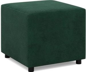 Sitzpouf für das Wohnzimmer 50 x 50 cm, Cord - Dunkelgrün