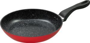 Ø28cm KING® 5.5cm flache Bratpfanne KERAMIK aus Aluminium geschmiedet mit Keramikbeschichtung Innen / Farbe: Rot