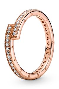 Pandora Sale Ring 189491C01 Sparkling Overlapping 14k rosegold plattiert  17