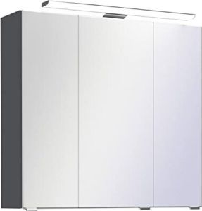 PELIPAL TRENTINO 770/800 Spiegelschrank / Graphit / LED-Aufbauleuchte / 75 x 70 x 20 cm / EEK: A++