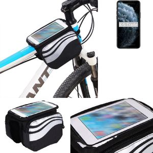 K-S-Trade Rahmentasche Fahrrad-Halterung kompatibel mit Apple iPhone 11 Pro Max Rahmenhalterung Fahrrad Handyhalterung Fahrradtasche Handy Smartphone