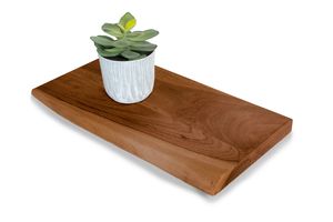 Wandregal Akazienholz nussbaum massiv 30x20 cm Holzregal Steckboard Baumkante AMANDA