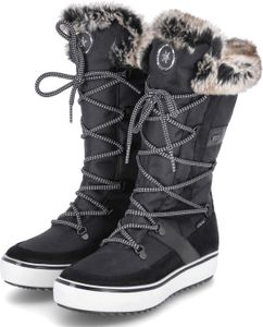 Vista Damen Stiefeletten/ Snowboots/ Winterboots Schwarz Leder-Textil-Mix Größe: 38