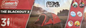 Coleman Festival Collection The Blackout 3 Camping Zelt, rot/dunkelgrau