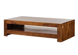 MASSIVMOEBEL24 Couchtisch Sheesham 135x70x36 walnuss lackiert DUKE #120