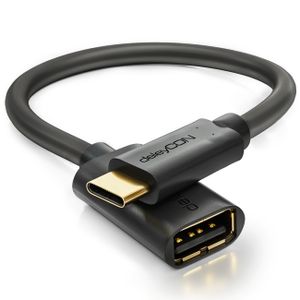 deleyCON 0,2m USB 2.0 OTG Adapter Stecker Typ 3.1 C auf A Datenkabel für z.B. Smartphone Tablet > USB Stick USB Festplatte