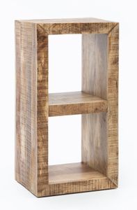 Holzregal EWA: Rustikales Standregal, Cube-Form, Vintage-Shabby-Look, 2 Innenräume, recyceltes Mango-Massivholz - KADIMA DESIGN