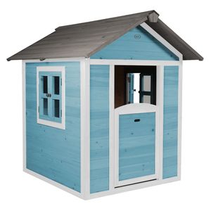 AXI Spielhaus Beach Lodge in Blau | Kleines Spielhaus aus  Holz für Kinder | 135 x 111 x 133 cm