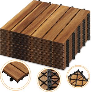 Wolketon Terrassenfliese Holzfliesen Akazie 1m², 30x30cm, Bodenbelag, Drainage, Garten Klick-Fliese Wolketon Terrassenfliese Holzfliesen Akazie 1m², 30x30cm, Bodenbelag, Drainage, Garten Klick-Fliese