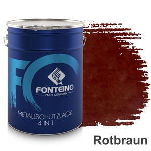 Metallschutzlack 3in1 Metallfarbe Grundierung Rostschutzfarbe Decklack – Rotbraun 2,5L