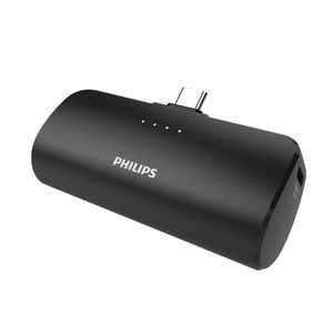 Philips DLP2510C/00 - Mini Power Bank für USB-C - Tragbares Externes Ladegerät - 2500 mAh - Schwarz
