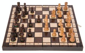 SQUARE - Brettspiel aus Holz 2-1 - Schach + Dame - 345 Kirsche