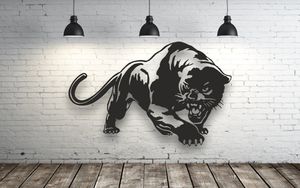 Dřevěný obraz Black panther - bílý Barva: Bílá