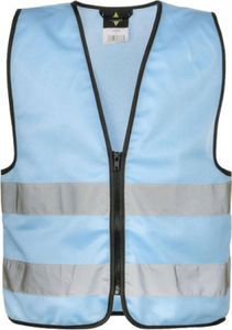 Korntex KWRX | Kinder Safety Vest for Kids with Zipper EN1150 - Farbe: Sky Blue - Größe: XS (3-6 Jahre)