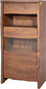 MASSIVMOEBEL24 Vitrine Akazie 71x45x147 braun lackiert PURE ACACIA #210