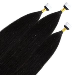 hair2heart Premium Mini Tape Extensions ľudské vlasy - 12 pások 40cm 2/0 čierna