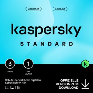 Kaspersky Standard Anti-Virus 2023 | 3 Geräte | 1 Jahr | Umfassender Schutz | Online-Banking Schutz | Leistungsoptimierung | PC/Mac/Mobile | Aktivierungscode per Email