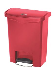 RUBBERMAID Kunststoff-Tretabfallbehälter mit Pedal an der Breitseite 30 L, Farbe:Rot