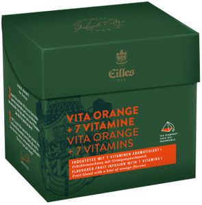 Pyramidenbeutel TEA DIAMONDS Vita Orange + 7 Vitamine von Eilles, 20er Box