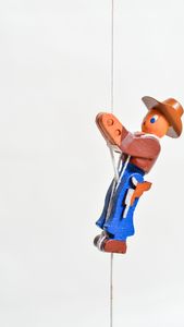 Holzspielzeug Kletterfigur Cowboy Höhe=6,5 (Kletterseil ca 45 cm)cm NEU