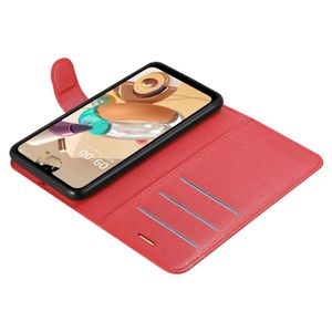 Cadorabo Hülle für LG K41S Schutz Hülle in Rot Handyhülle Etui Case Cover Magnetverschluss