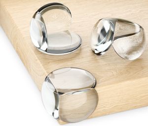 deleyCON 12 Stück Eckenschutz Baby - Selbstklebend Silikon Transparent Weich Rund 28mm x 39mm - Baby Kinder Eckschutz Kantenschutz Tischkantenschutz für Holz, Metall, Tisch, Glastisch uvm.