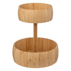 Etagere für Obst, Bambus, 2 Ebenen, Ø 29 cm