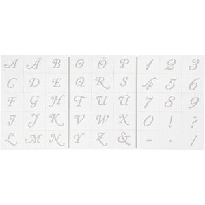 Schablone, Buchstaben & Zahlen, H: 20-30 mm, A5, 148x210 mm, 3 Bl./ 1 Pck.