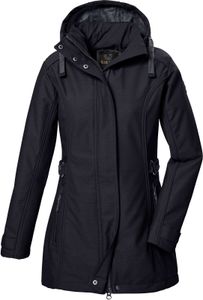 Killtec - Damen Softshell Parka mit abzippbarer Kapuze, GW 22 WMN SFTSHLL PRK (42210), Größe:40, Farbe:Schwarz (00200)