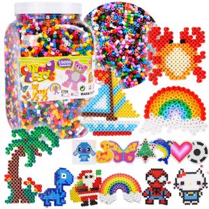 MalPlay Bügelperlen Kreative Bügel Perlen 15000 pcs Iron Beads Steckperlen kreatives Spielzeug DIY 3D Figuren Kinder ab 6 Jahren