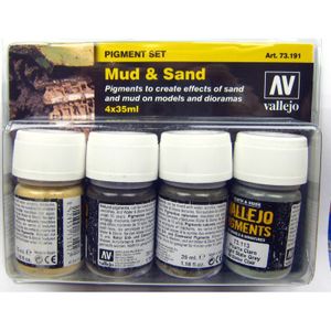 Vallejo Pigmente Set Mud & Sand - 573191 4x35ml Farbenset Airbrush Farbe
