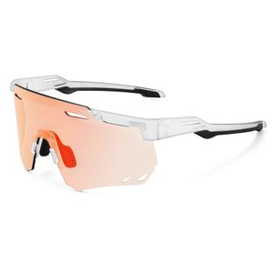 ROCKBROS Fahrradbrille Photochrome Brille Sonnenbrille Selbsttönend Radbrille weiß