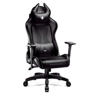 Diablo X-Horn Gaming Stuhl Bürostuhl Schreibtischstuhl 3D Armlehnen Ergonomisch Nacken/- Lendenkissen Wippfunktion Farbe: Schwarz, Größe King