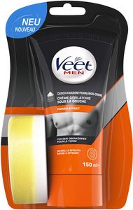 Veet Depilatory Shower Cream For Sensitive Skin Men Silk & Fresh 150 Ml