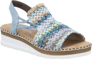Rieker - Sandály modré combi, velikost:40, barva:blue-multi/aqua 91 Rieker - Sandály modré combi, velikost:40, barva:blue-multi/aqua 91