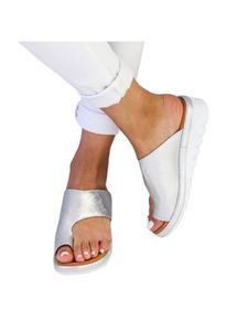 Damen Hausschuhe Modische Atmungsaktive Sandalen Rutschfeste Sandalen Und Hausschuhe Flache Sandalen,Farbe: Silber,Größe:41