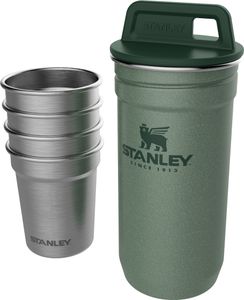 Stanley ADVENTURE SHOT GLASS SET, 4 Edelstahlbecher, 18/8, grüner Edelstahlbehälter, Aufhängeöse, spülmaschinenfest