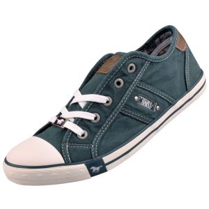 Mustang 1099-302-87 Schuhe Damen Schnürer Sneaker Canvas , Größe:37 EU, Farbe:Türkis