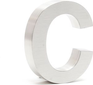 Numer domu Wiltec c Numer domu ze stali nierdzewnej w kolorze srebrnym o nowoczesnym designie 3D, wysokość 15 cm, czcionka Arial, odporny na rdzę i warunki atmosferyczne, z materiałem montażowym