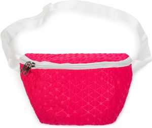 styleBREAKER Damen Bauchtasche geometrisches Muster geprägte Optik, Reißverschluss, Gürteltasche, Hüfttasche 02012253, Farbe:Pink