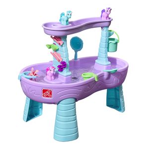 Step2 Rain Showers Wasserspieltisch Einhorn / Unicorn | Großer Wassertisch mit 13-teiligem Zubehörset | Garten Wasser Spieltisch für Kinder in