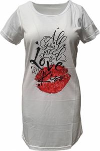 Lucky Bigshirt Nachthemd Teenshirt Kurzarm Größe S M L, Größe:S, Farbe:Weiß Lucky Bigshirt Nachthemd Teenshirt Kurzarm Größe S M L, Größe:S, Farbe:Weiß
