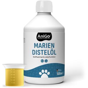 AniGo Mariendistelöl für Hunde & Pferde 500ml – Naturrein in  – Barf Zusatz, Distelöl Hund, Barf Öl Mariendistel-Öl Hund I Reich an Vitamin E, Omega-6, Omega-9