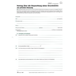 RNK Verlag 556 Vertrag über die Verpachtung eines Grundstücks, 4 Seiten, gefalzt auf DIN A4