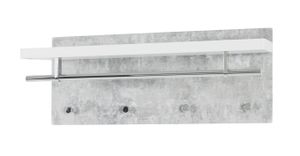 Haku Wandgarderobe - Betonoptik-weiß-chrom - Maße: 75x26x30 cm; 42617